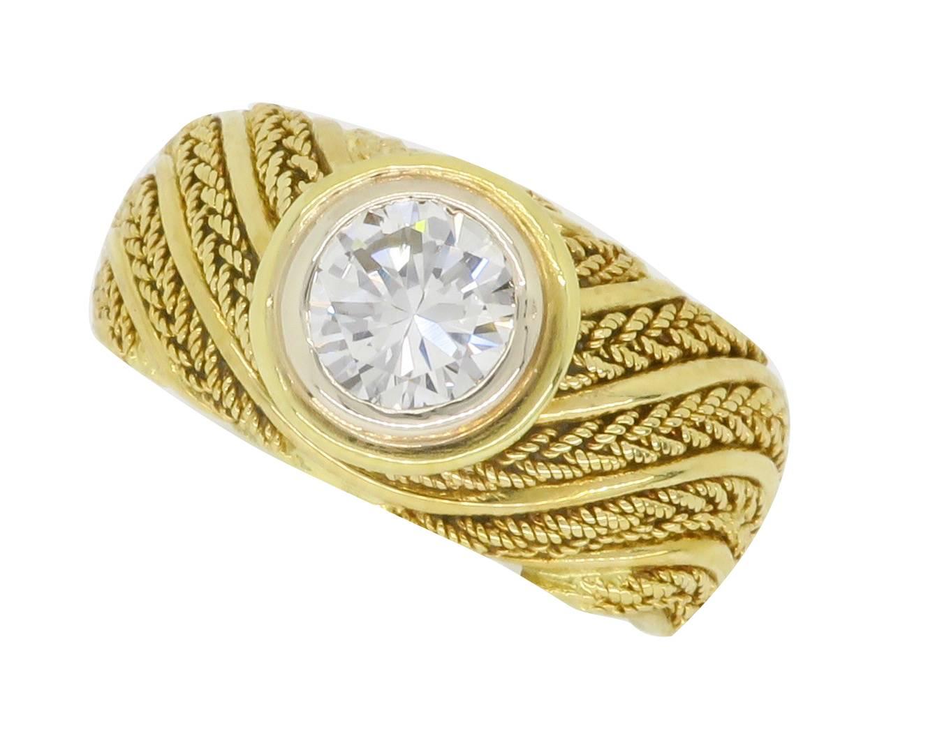.78 Carat Diamond Gold Custom Ring  In Excellent Condition In Webster, NY