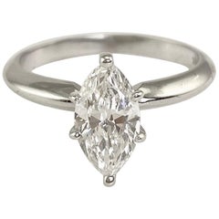 .78 Carat Marquise Diamond Solitaire Ring VS1, I 14 Karat White Gold .78 Carat Marquise Diamond Solitaire Ring VS1, I 14 Karat White Gold