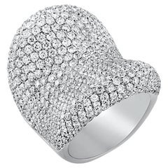 7,8 Karat Pavé-Diamant 18K Weißgold Ring Handgefertigt in New York