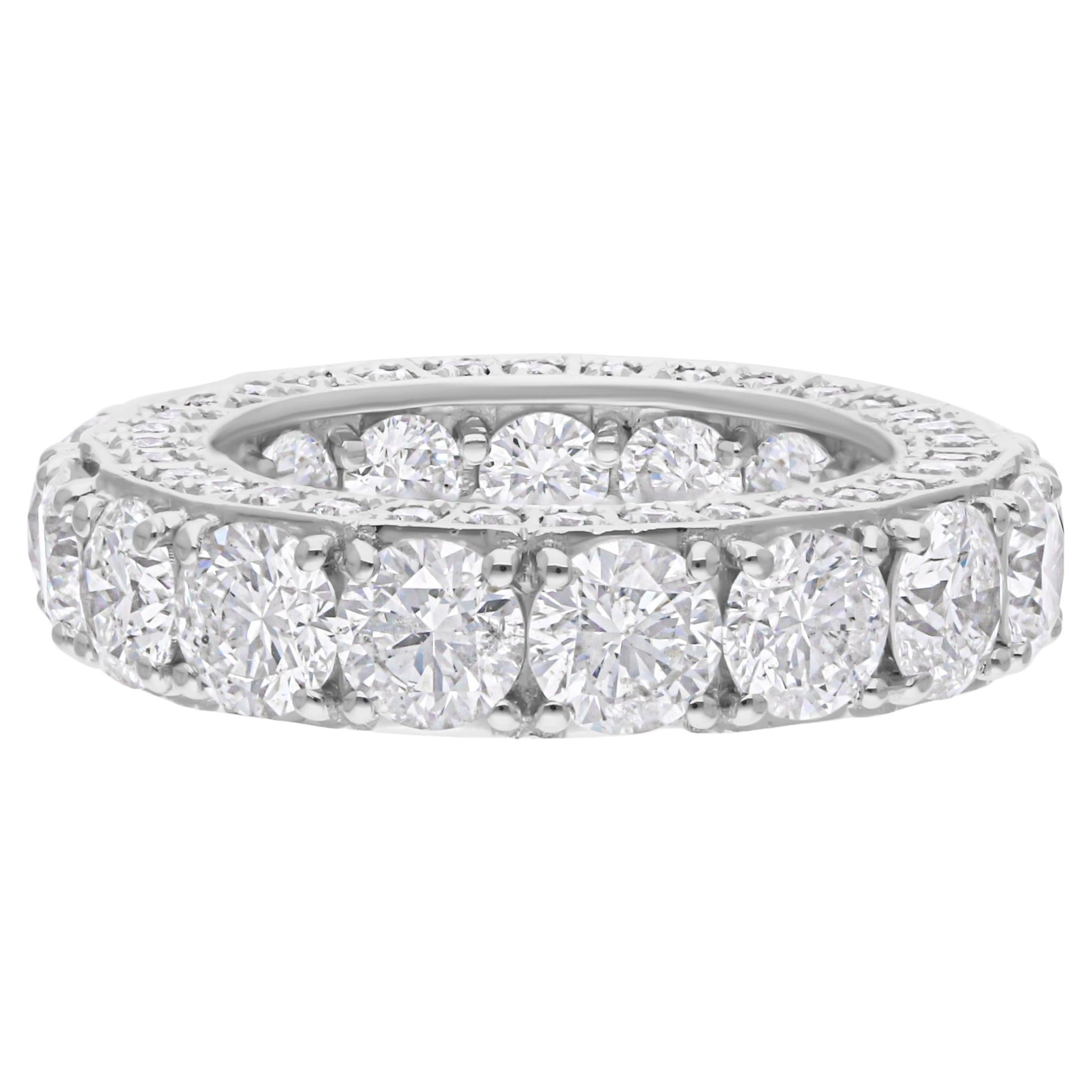 7,8 quilates SI/H Diamante redondo talla brillante Anillo de oro blanco de 18k