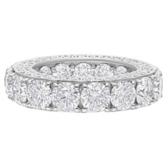 7,8 quilates SI/H Diamante redondo talla brillante Anillo de oro blanco de 18k