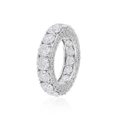 7.8 Carat SI/H Round Brilliant Cut Diamond Eternity Band Ring 14k White Gold