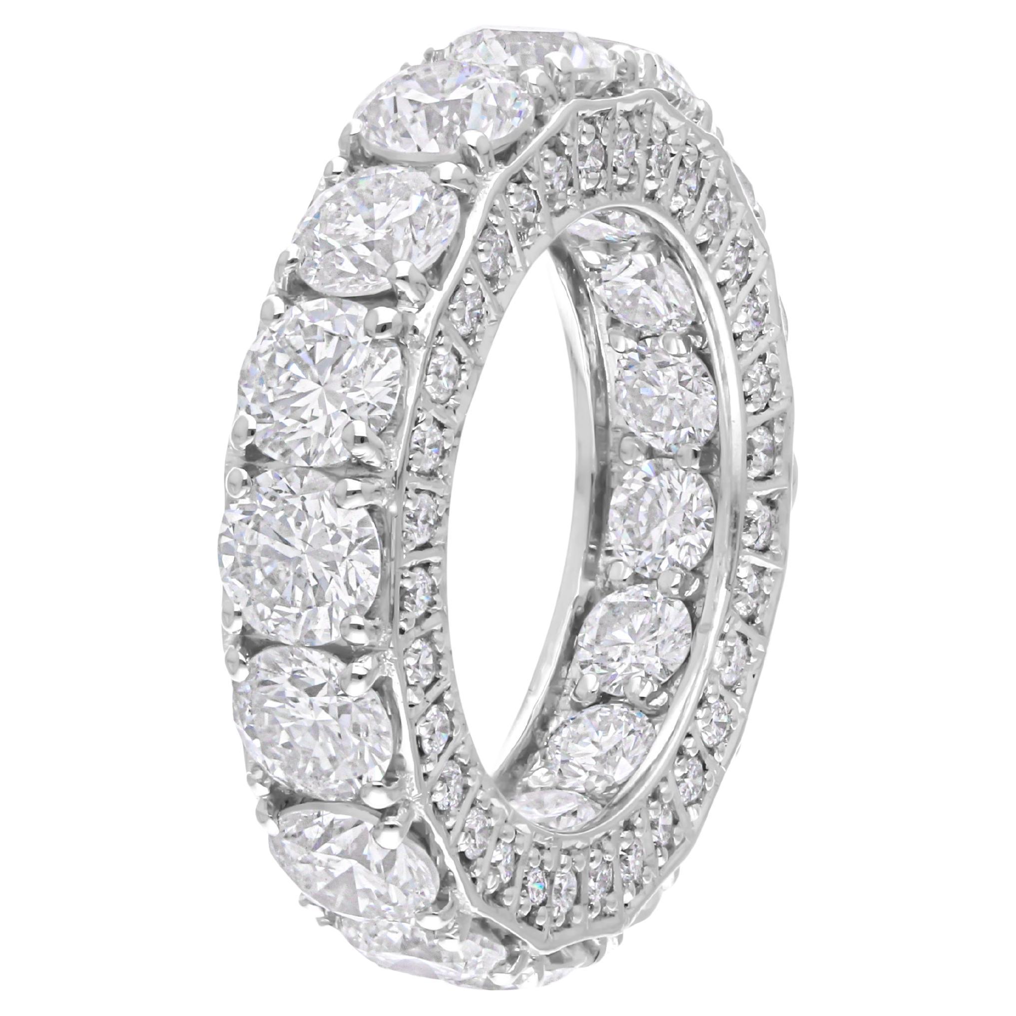 7,8 Carati SI/H Taglio Brillante Rotondo Diamante Anello Eternità Oro Bianco 18k