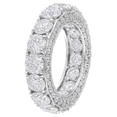 7.8 Carat SI/H Round Brilliant Cut Diamond Eternity Band Ring 18k White Gold