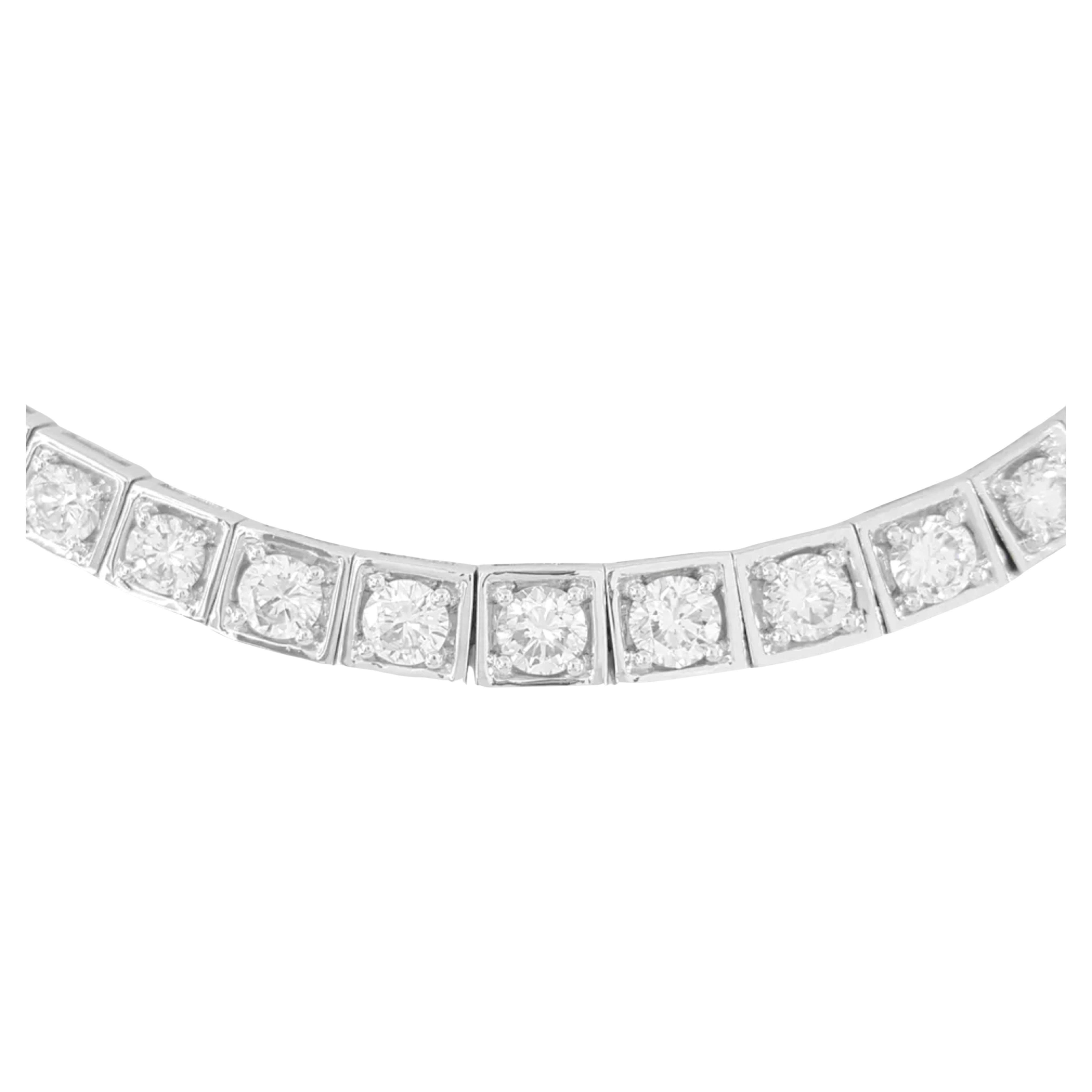 a luxurious 7.8 ct Round Brilliant Cut Diamond Riviera Tennis Line Necklace, crafted in exquisite 18K white gold. This stunning 16