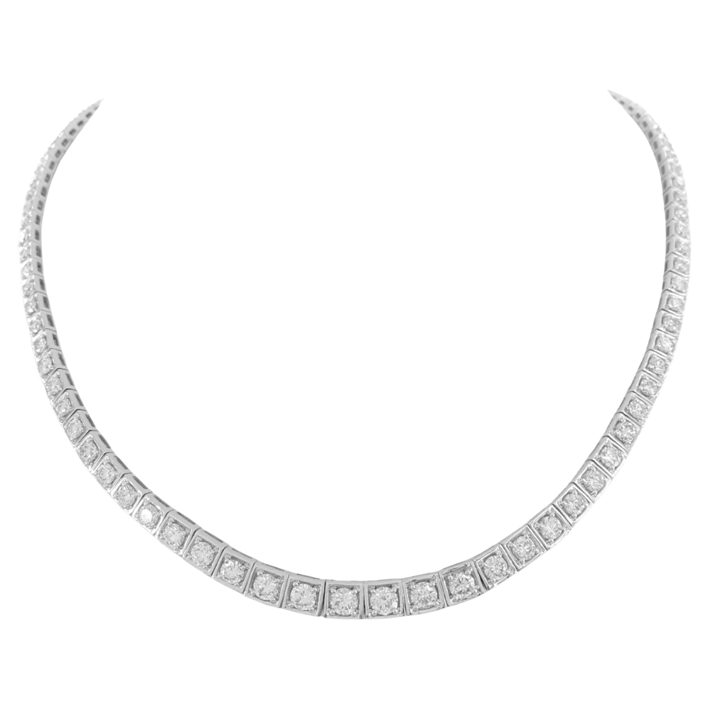 7.8 ct Round Brilliant Cut Diamond Riviera Tennis Line Necklace
