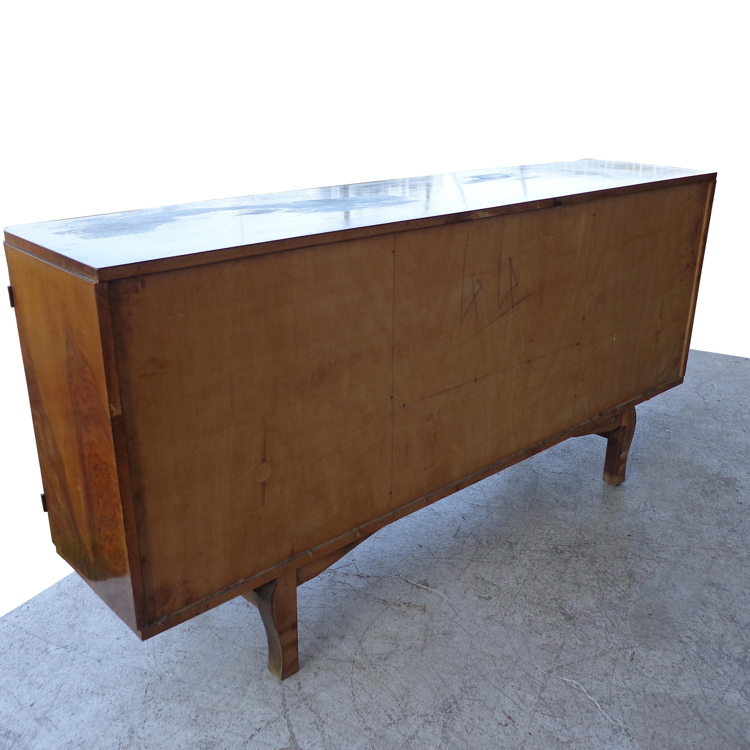 Mid-20th Century Vintage Art Deco Burl Cocktail Cabinet For Sale