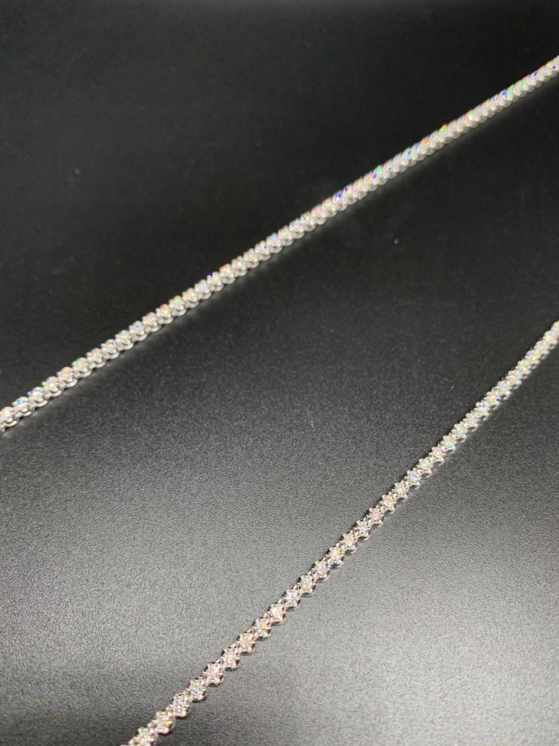 long diamond tennis necklace