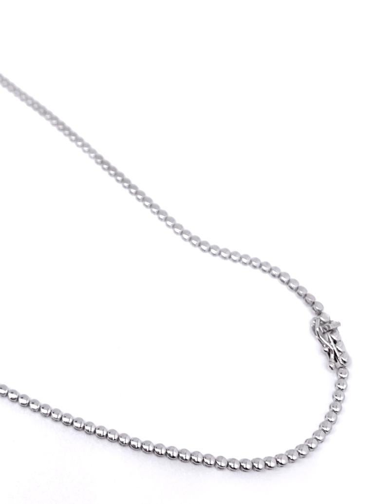 7.80 Carat Diamond Long Tennis Necklace in 18K White Gold In New Condition For Sale In Bangkok, TH