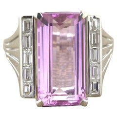 7.80 Carat Imperial “Barbie Pink” Topaz Diamond Platinum Ring