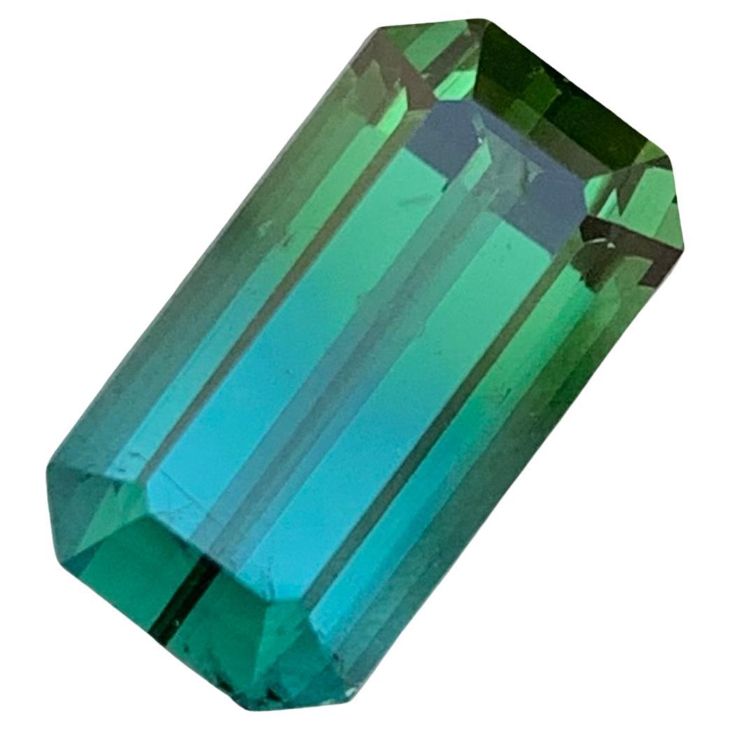7.80 Carat Natural Loose Bi Colour Tourmaline Emerald Shape Gem For Necklace  For Sale