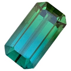 7.80 Carat Natural Loose Bi Colour Tourmaline Emerald Shape Gem For Necklace 