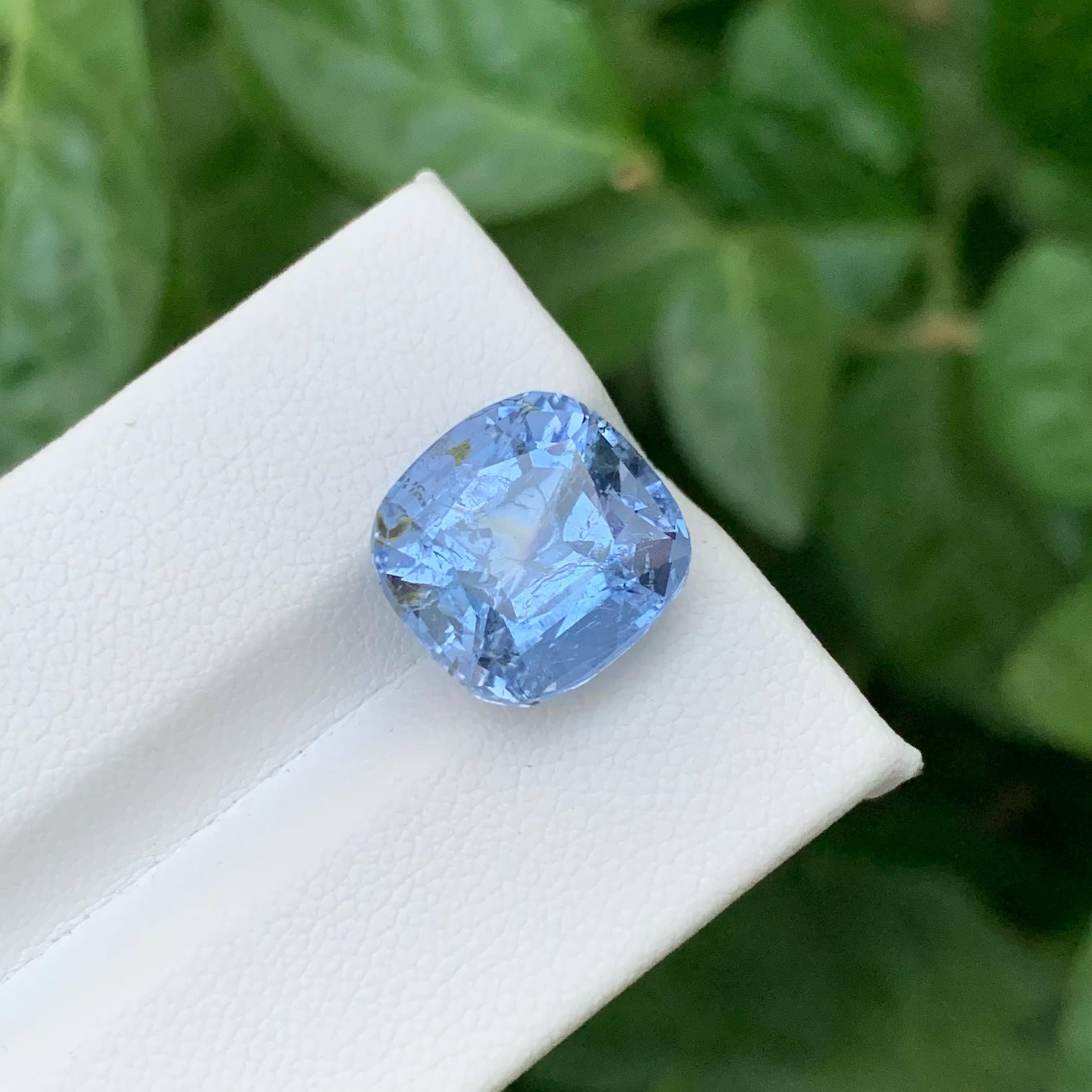 7,80 Karat Natürlicher Loser Blauer Goshenit Aquamarin Kissenschliff Pakistanischer Edelstein im Angebot 5