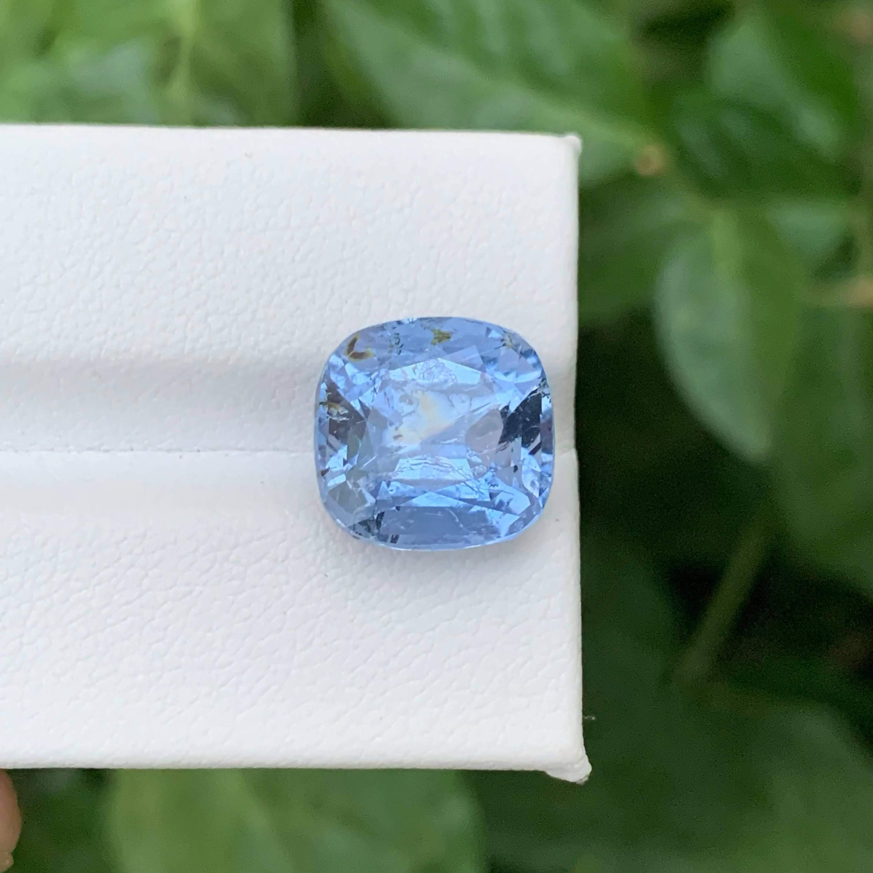 7,80 Karat Natürlicher Loser Blauer Goshenit Aquamarin Kissenschliff Pakistanischer Edelstein (Moderne) im Angebot