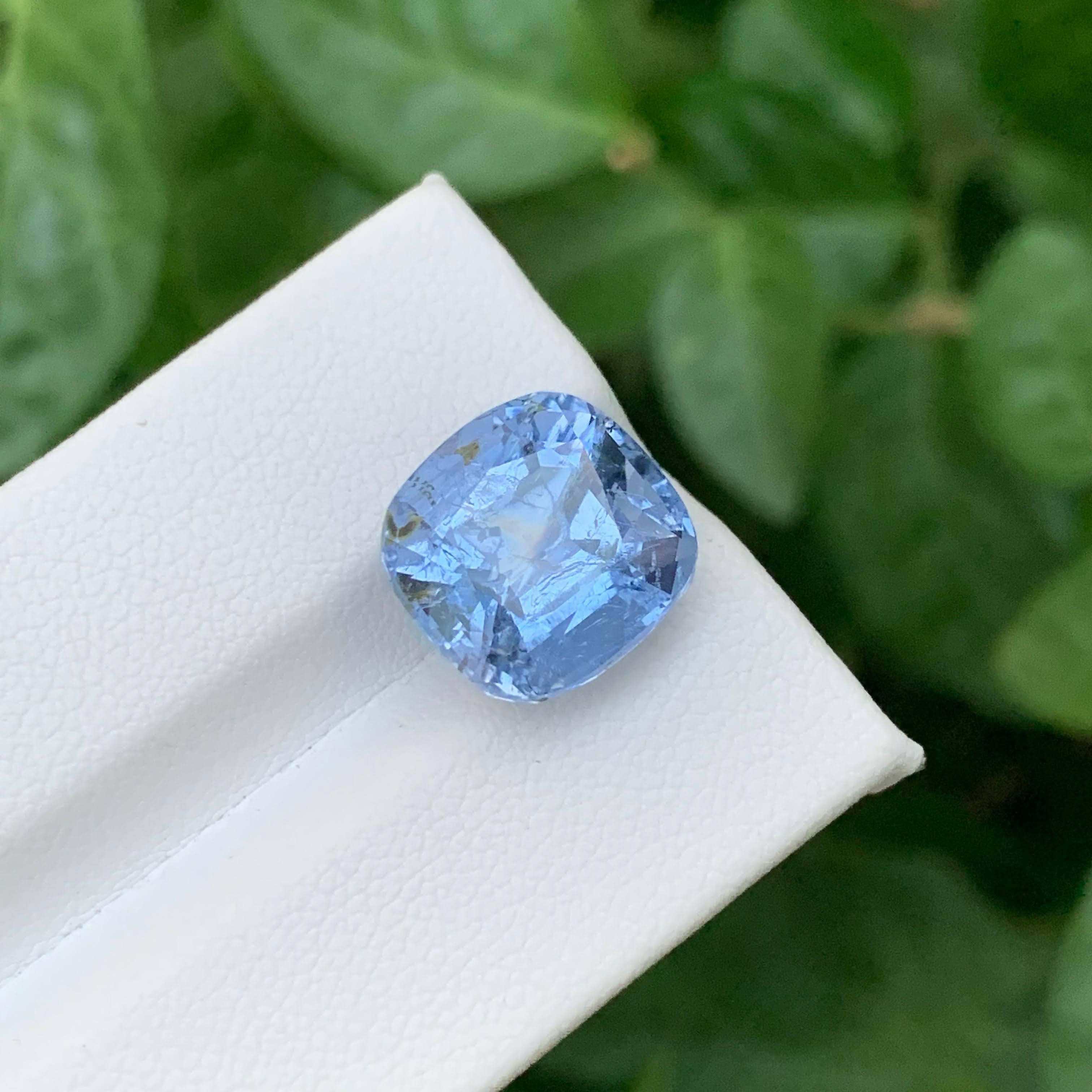 7,80 Karat Natürlicher Loser Blauer Goshenit Aquamarin Kissenschliff Pakistanischer Edelstein im Angebot 3