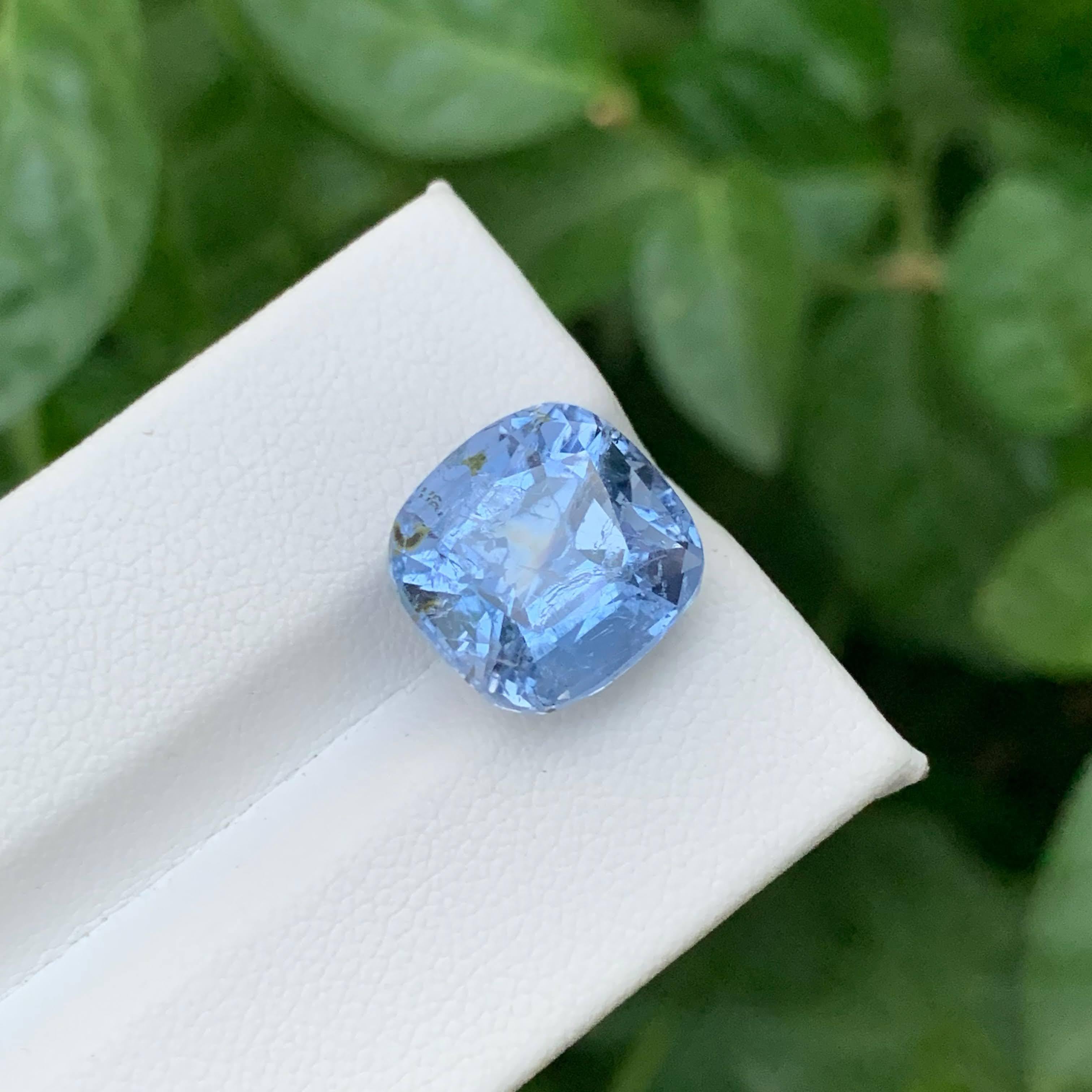 7,80 Karat Natürlicher Loser Blauer Goshenit Aquamarin Kissenschliff Pakistanischer Edelstein im Angebot 4