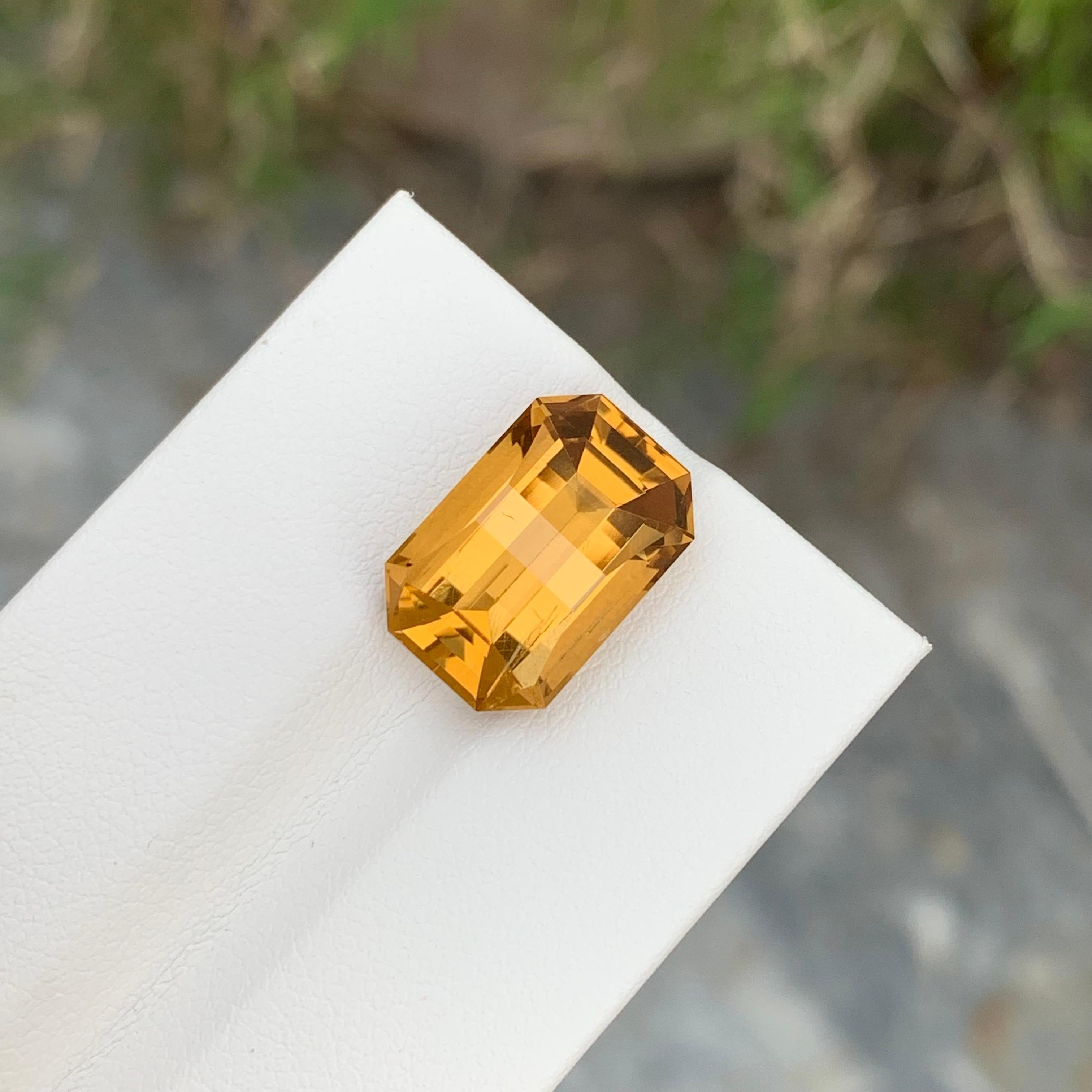 7.80 Carat Natural Loose Citrine Pixel Cut Gem For Necklace Jewellery  For Sale 3