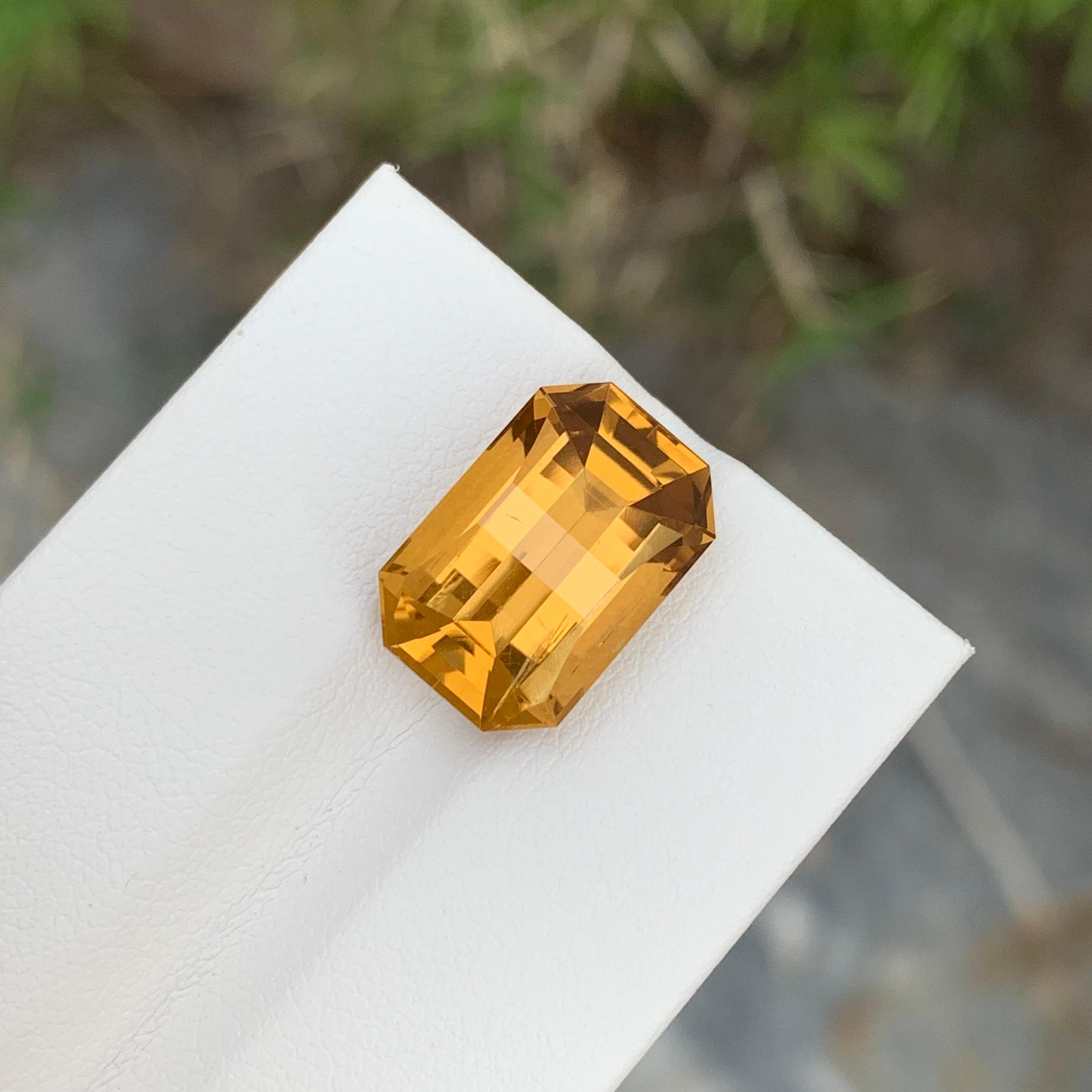Arts and Crafts 7.80 Carat Natural Loose Citrine Pixel Cut Gem For Necklace Jewellery For Sale
