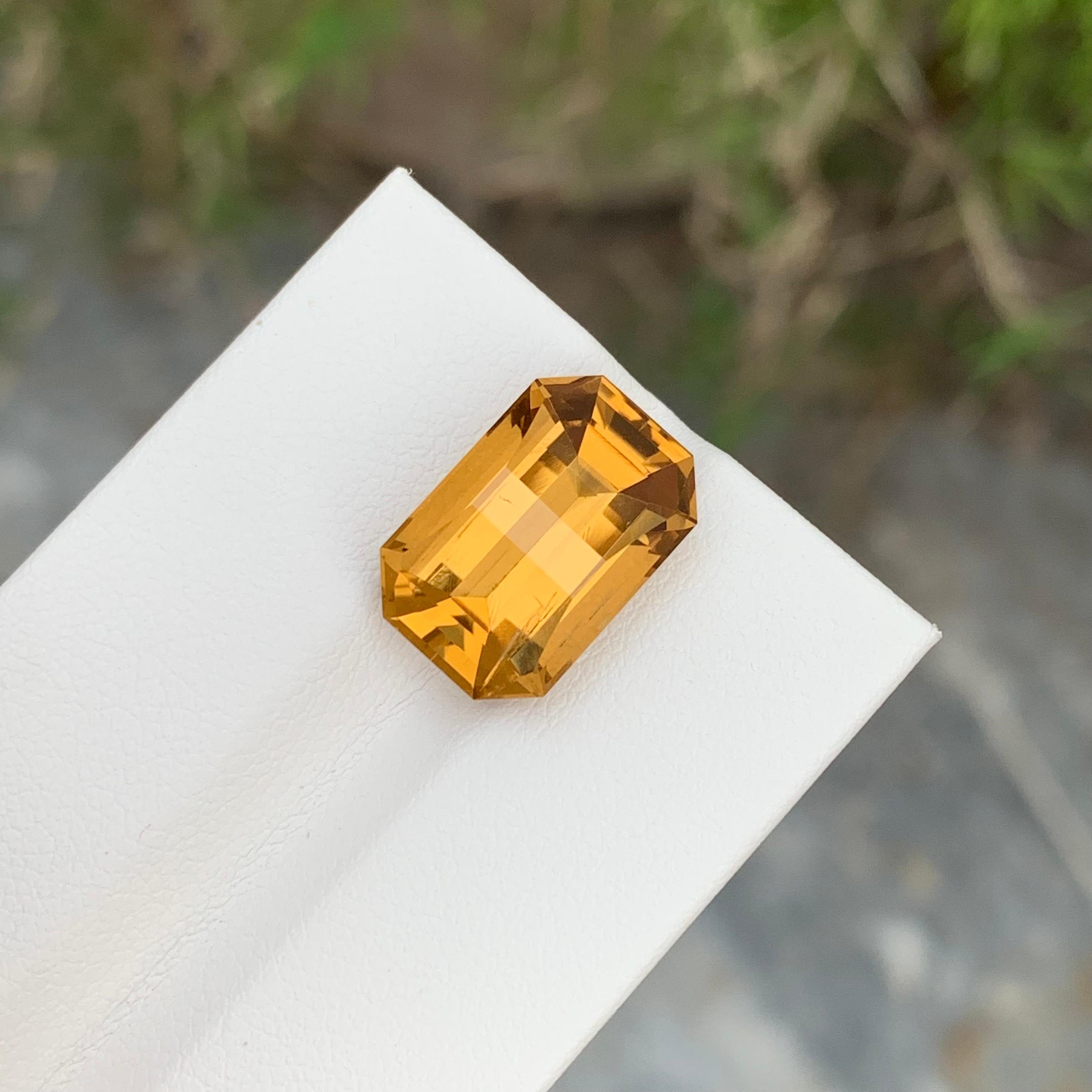 7.80 Carat Natural Loose Citrine Pixel Cut Gem For Necklace Jewellery In New Condition For Sale In Peshawar, PK