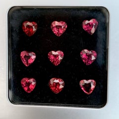 7.80 Carat Natural Loose Heart Shaped Red Garnet Lot Madagascar's Gemstone