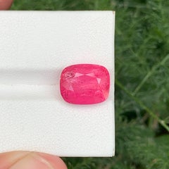 7.80 Carat Natural Loose Hot Pink Tourmaline Stone Cushion Cut Afghan Gemstone