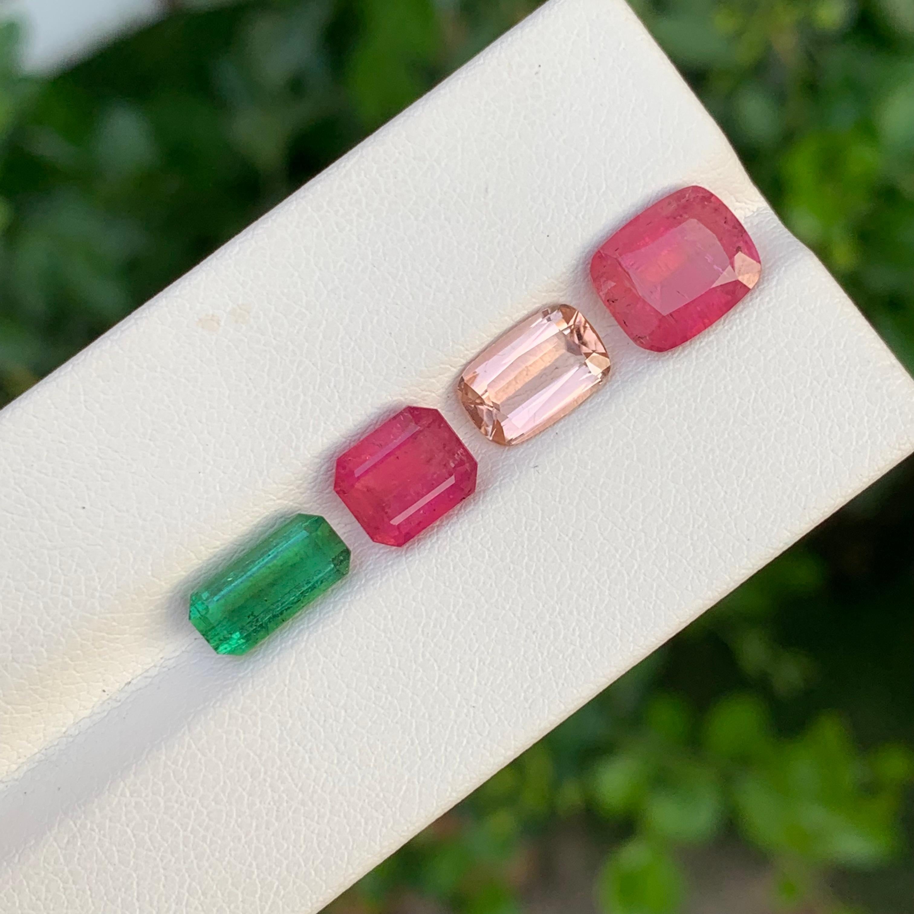 Arts and Crafts Tourmaline naturelle multicolore non sertie de 7,80 carats, de forme mixte pour bijoux en vente