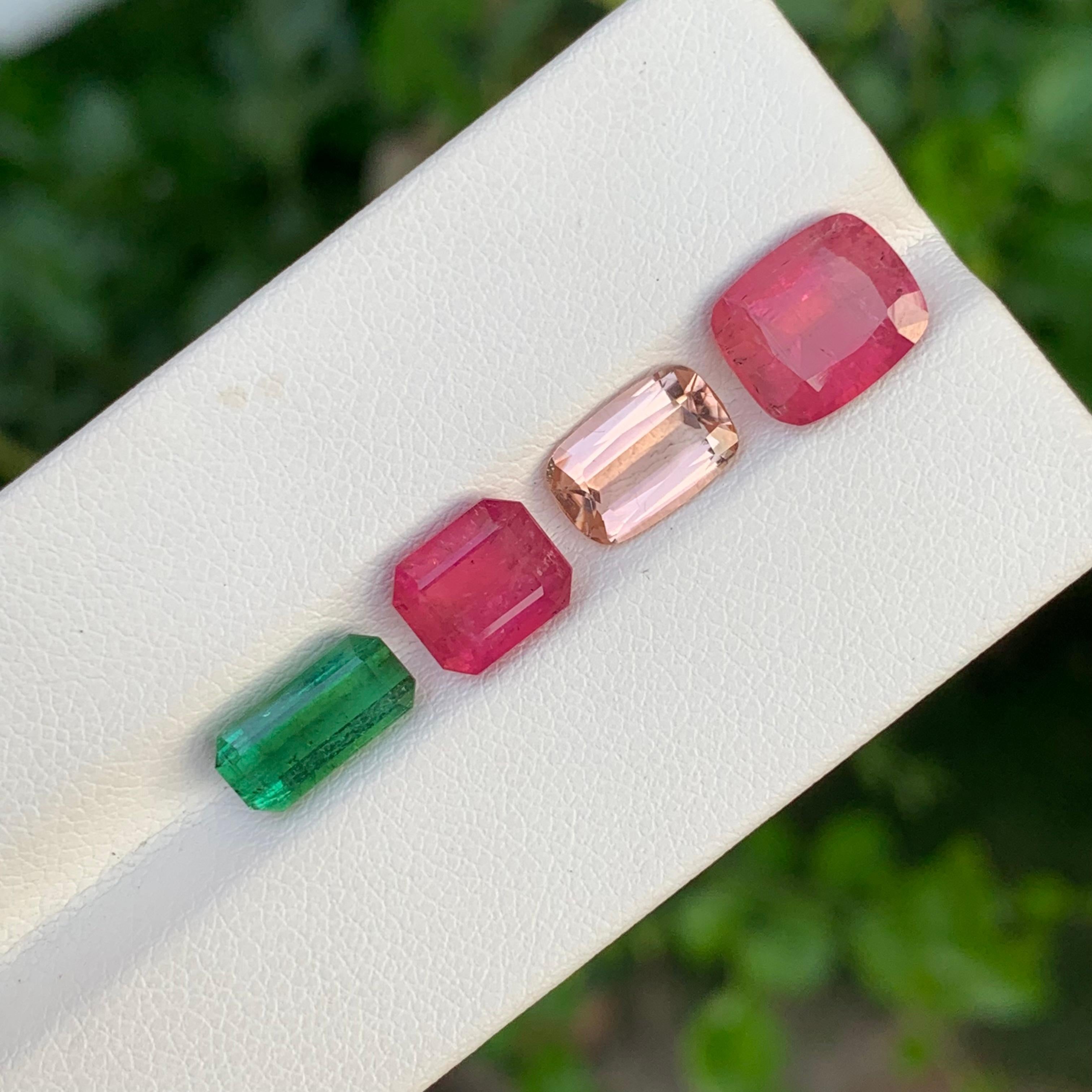 Taille mixte Tourmaline naturelle multicolore non sertie de 7,80 carats, de forme mixte pour bijoux en vente