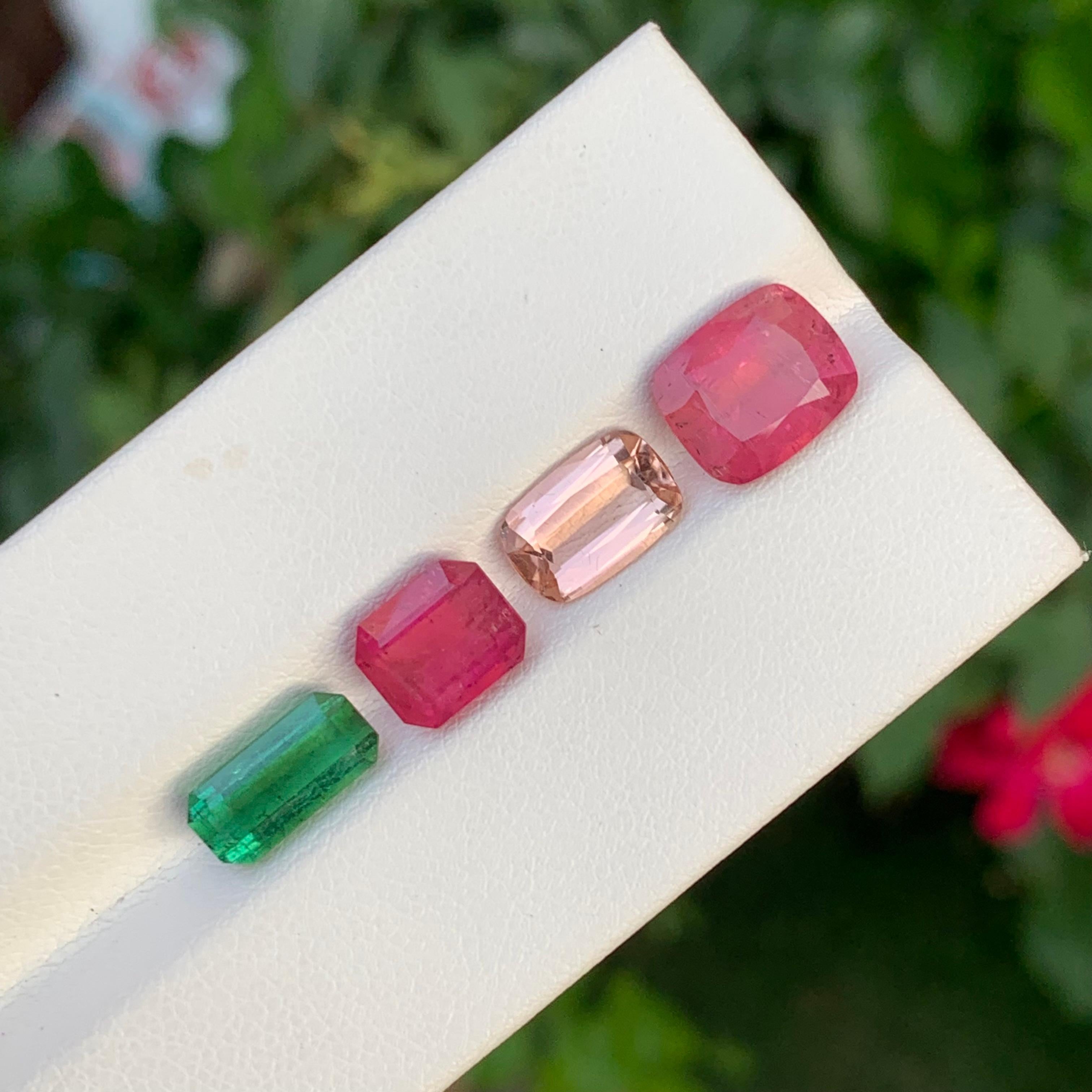 Tourmaline naturelle multicolore non sertie de 7,80 carats, de forme mixte pour bijoux en vente 2