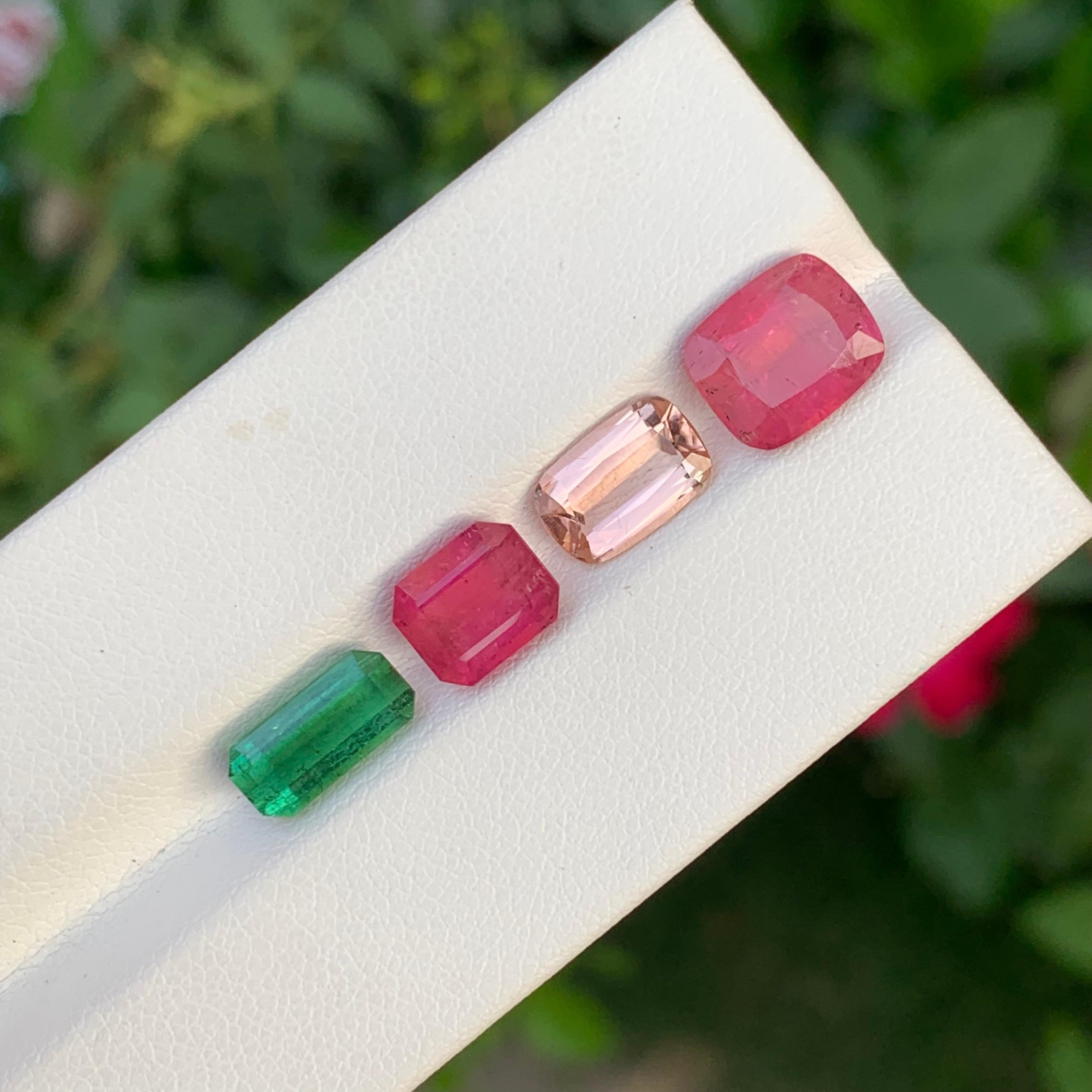 Tourmaline naturelle multicolore non sertie de 7,80 carats, de forme mixte pour bijoux en vente 3