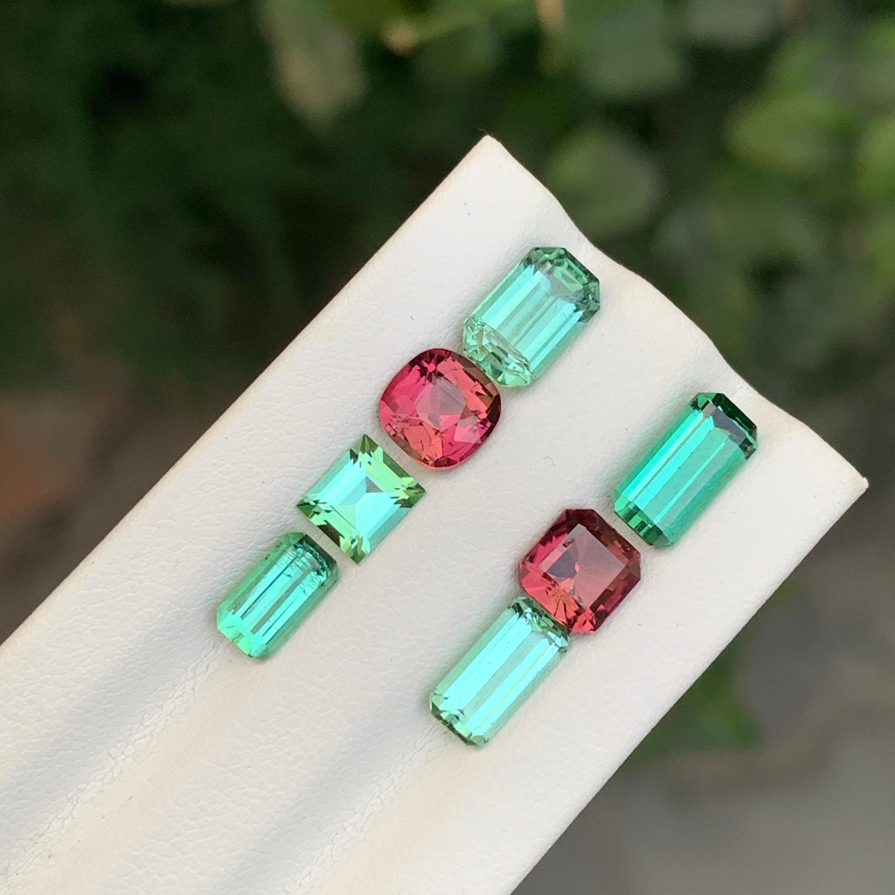 Mixed Cut 7.80 Carat Natural Loose Tourmaline Lot For Jewellery Making For Sale