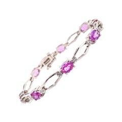 7.80 Carat Pink Sapphire and Diamond Bracelet
