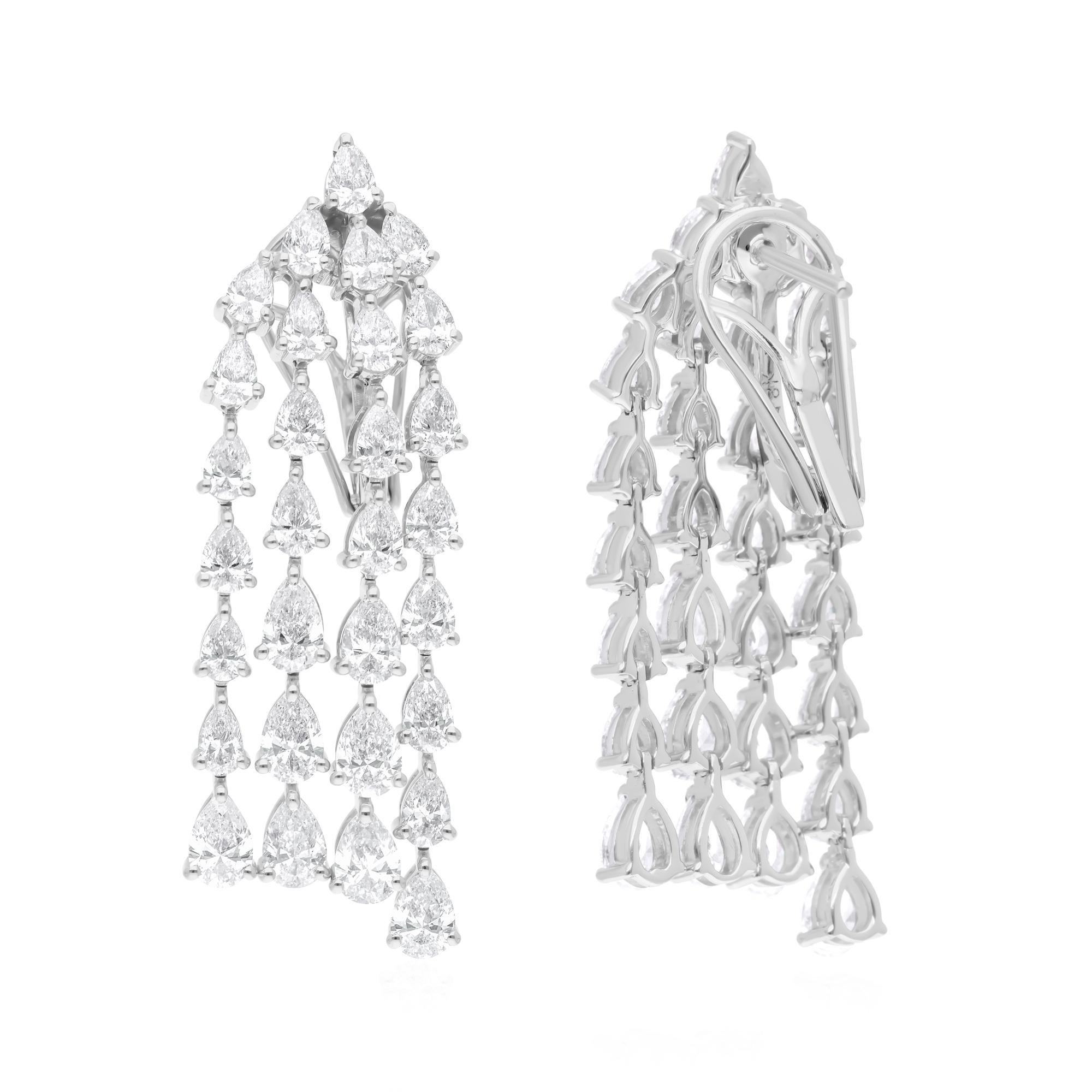 7,80 Karat SI/H Birnenschliff Diamant im Brillantschliff 18k Weißgold Chandelier-Ohrringe (Moderne) im Angebot