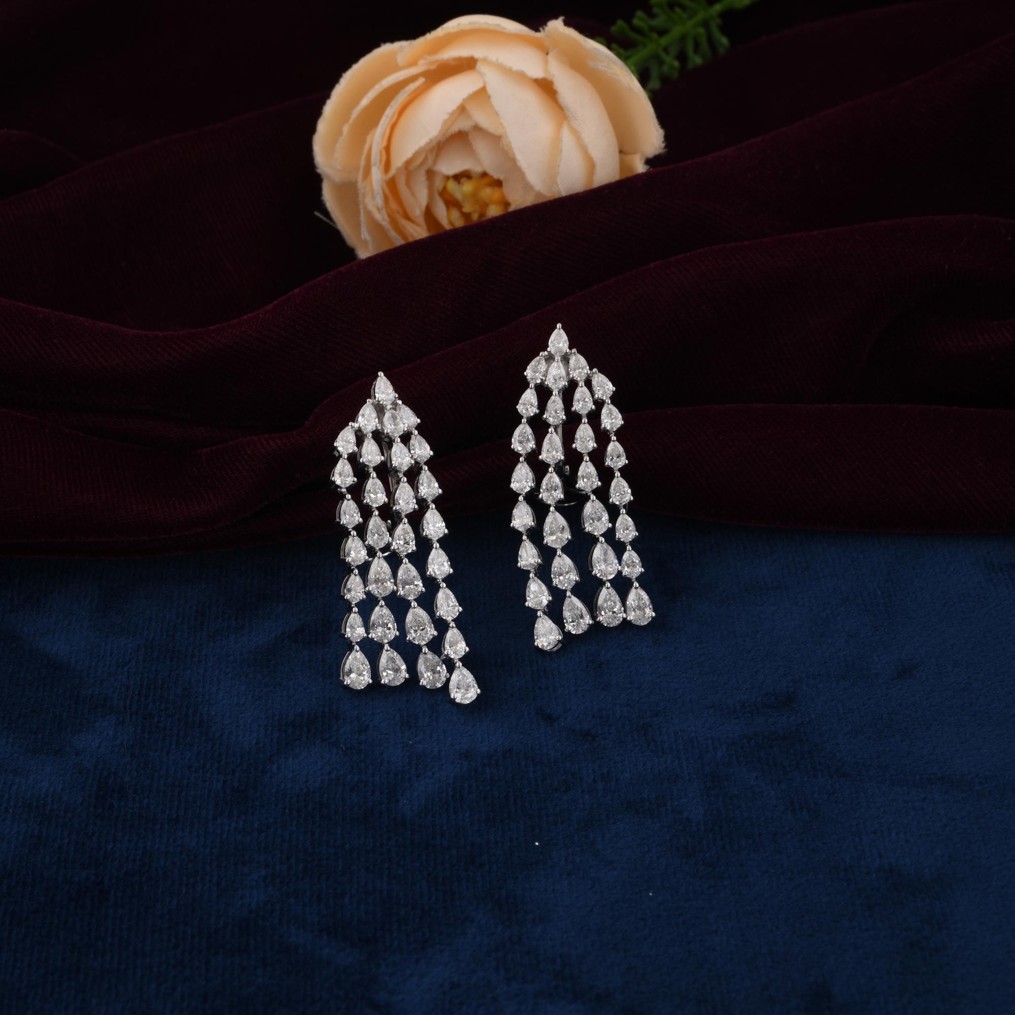 7,80 Karat SI/H Birnenschliff Diamant im Brillantschliff 18k Weißgold Chandelier-Ohrringe Damen im Angebot
