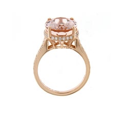 7,80 carats Or Rose 18K  Bague en Morganite Pink Diamond
