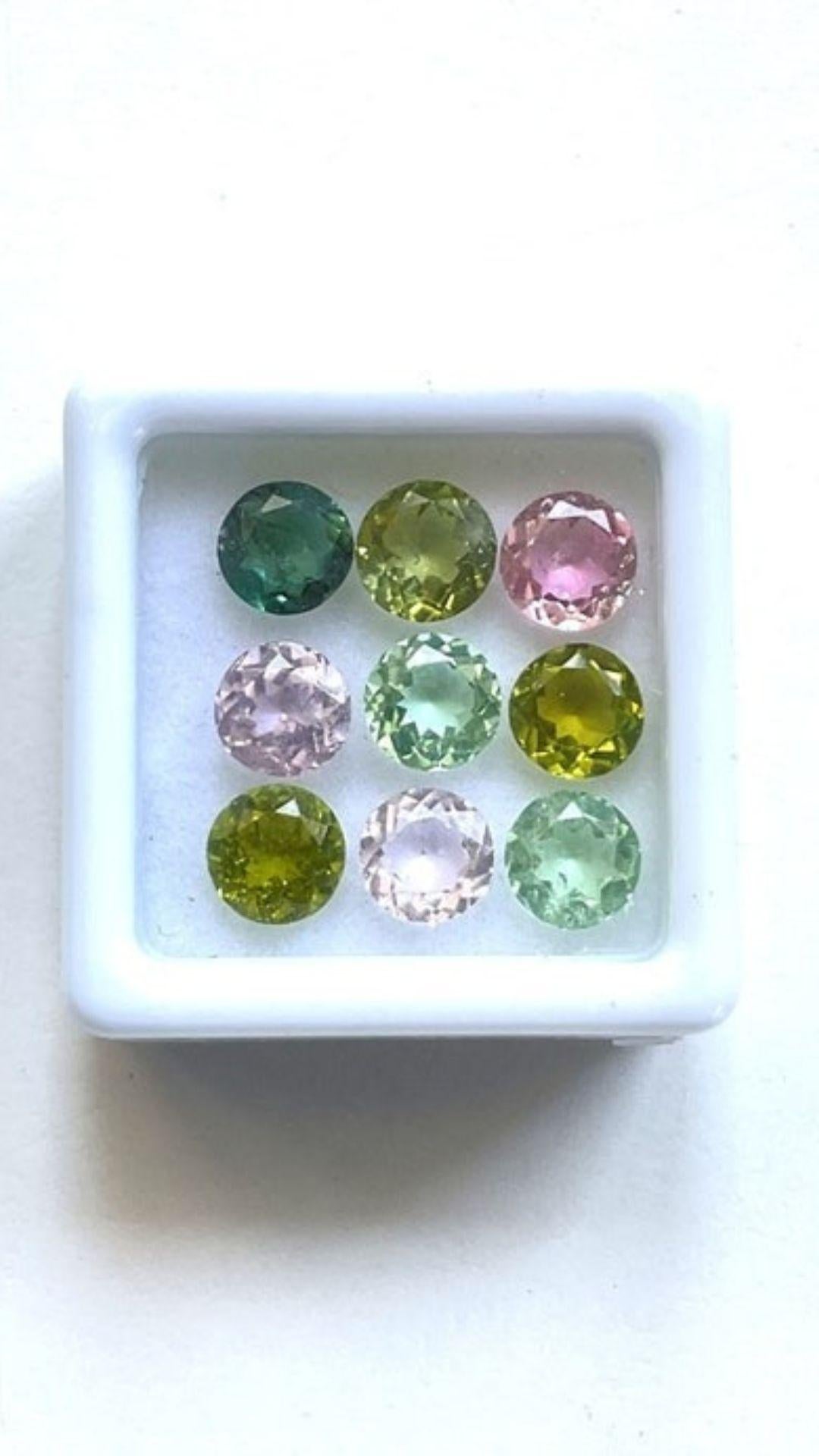 Gemstone - Tourmaline
Weight- 7.80 Carats
Shape - Round
Size - 6 MM
Pieces - 9