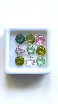 7.80 Carats Tourmaline Match Pair, Mix Color Tourmaline Round Cut Stones