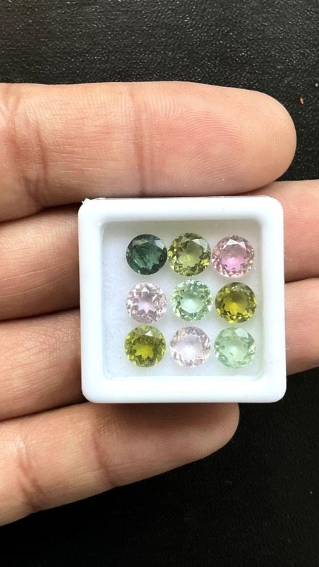 7.80 Carats Tourmaline Match Pair, Mix Color Tourmaline Round Cut Stones In New Condition For Sale In Jaipur, RJ