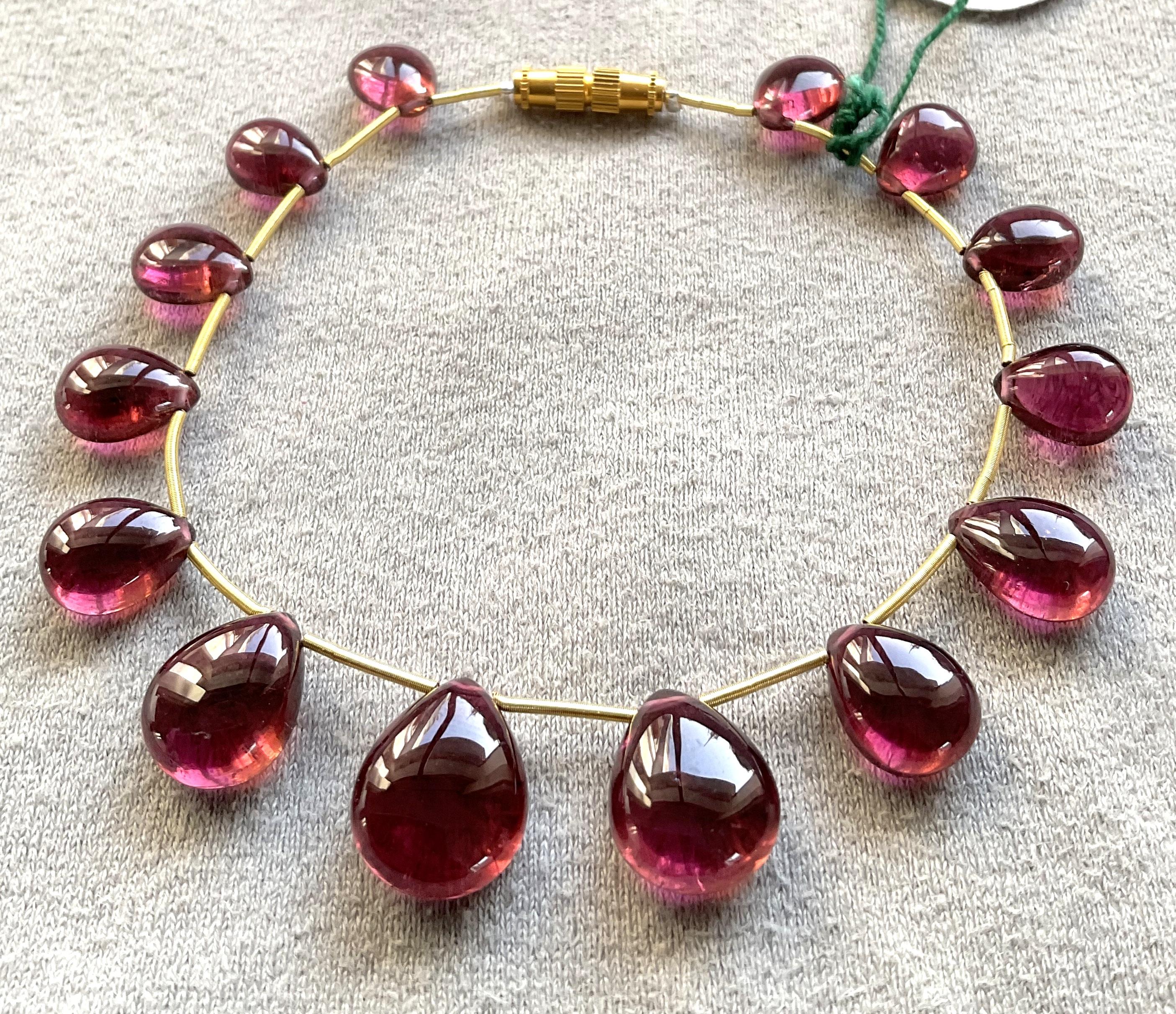78.00 Carats Rubellite Tourmaline 14 Piece Layout Drops Top Quality Natural Gem For Sale 1