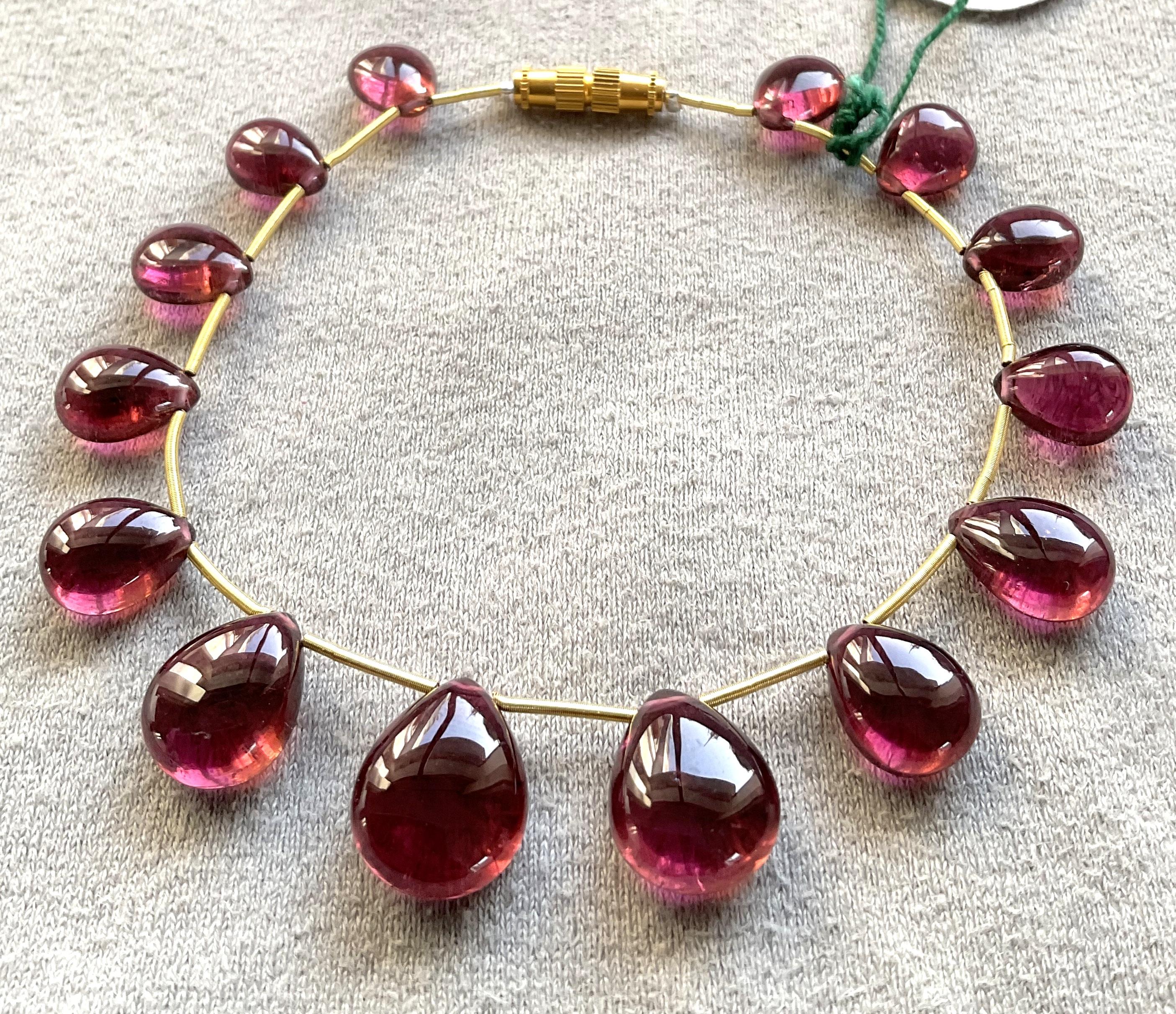78.00 Carats Rubellite Tourmaline 14 Pieces Layout Drops Top Quality Natural Gem en vente 1