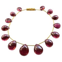78.00 Carats Rubellite Tourmaline 14 Pieces Layout Drops Top Quality Natural Gem