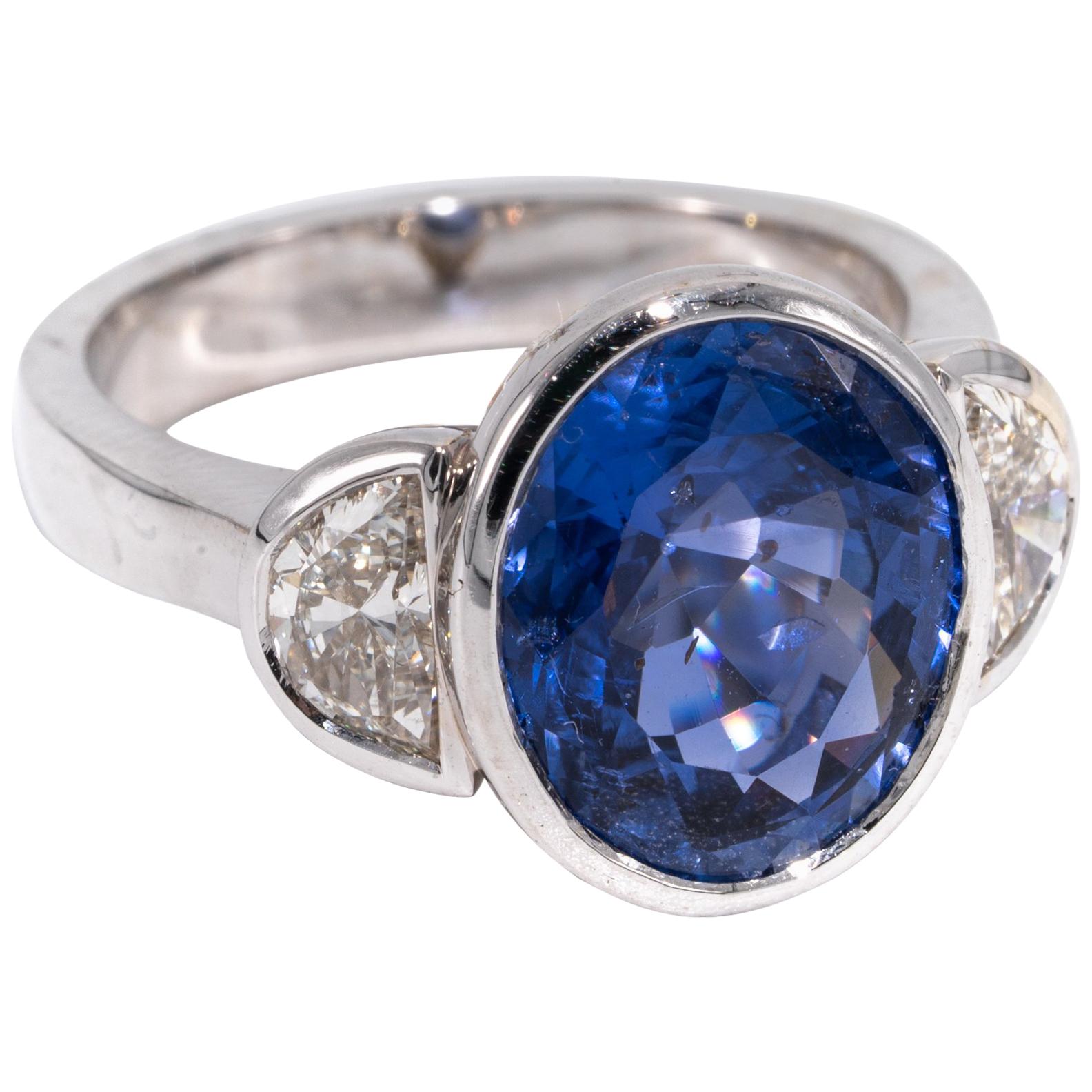 7.81 Carat Natural Sapphire 'No Heat Treatment' Ring by the Diamond Oak