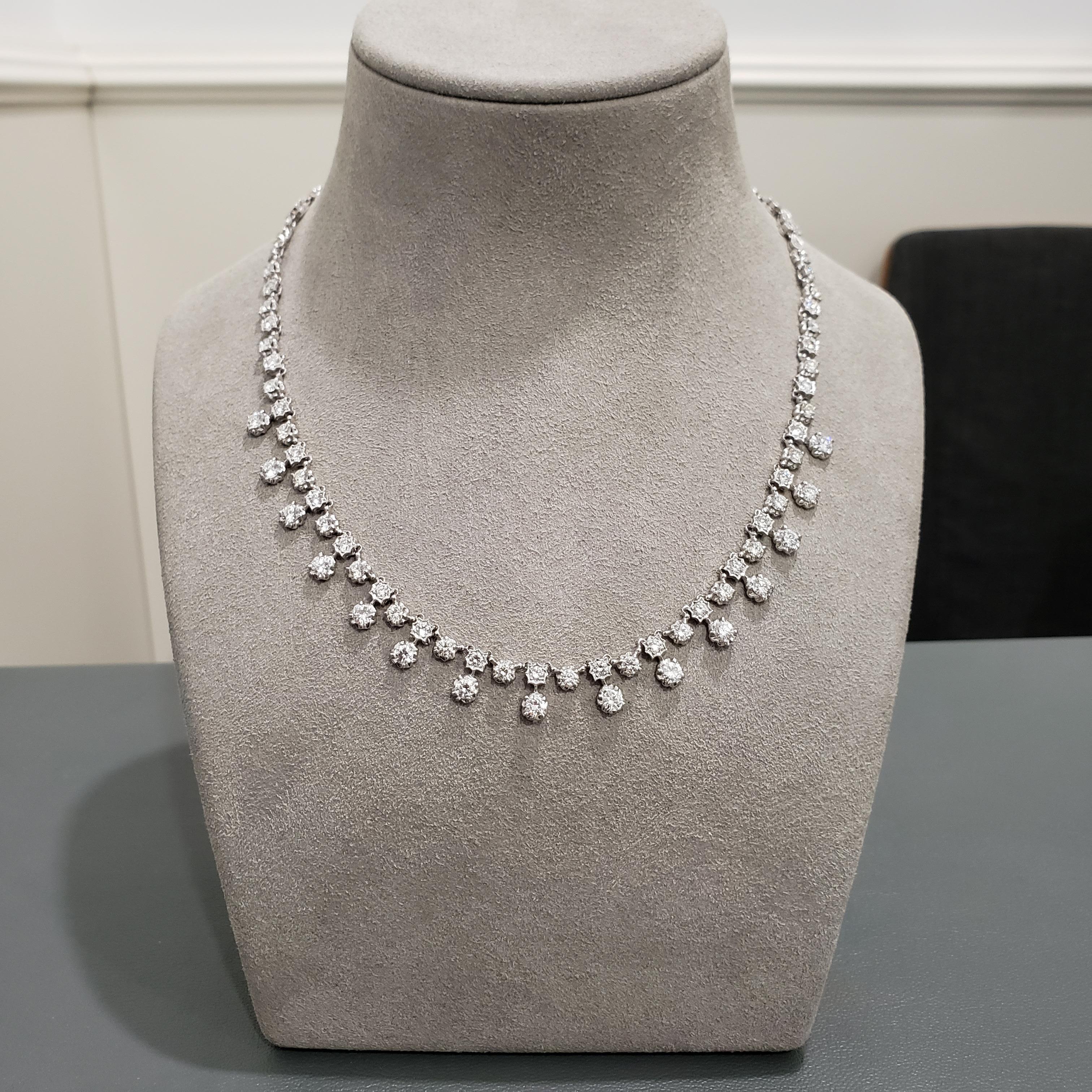 Contemporain Roman Malakov, collier de diamants ronds de 7,81 carats en vente