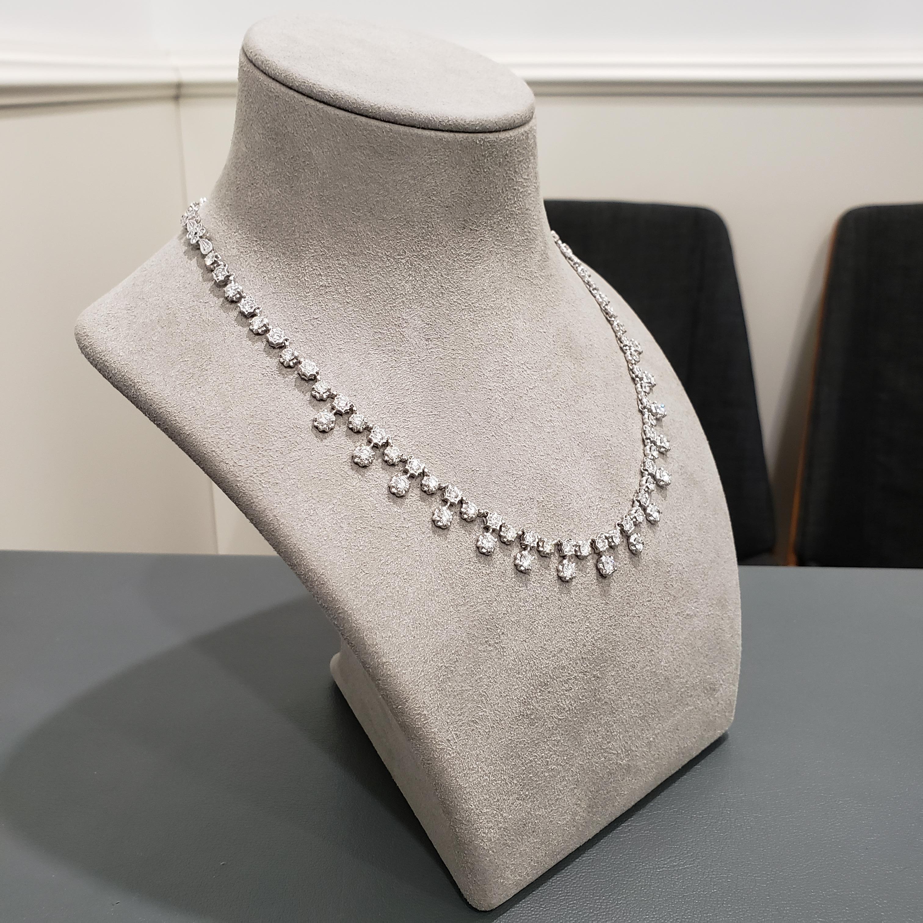 Contemporary Roman Malakov, 7.81 Carat Round Diamond Necklace For Sale