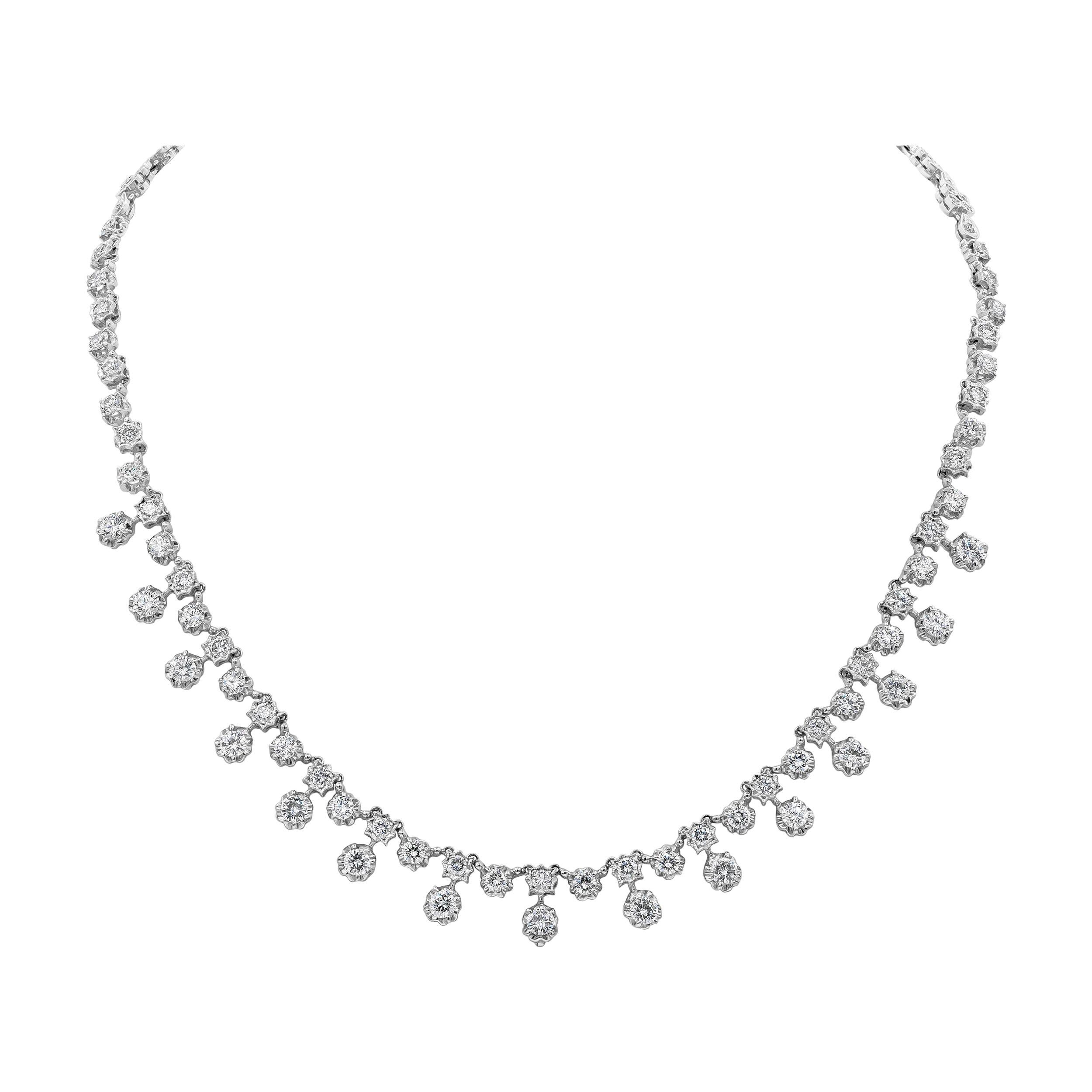 Roman Malakov, collier de diamants ronds de 7,81 carats en vente