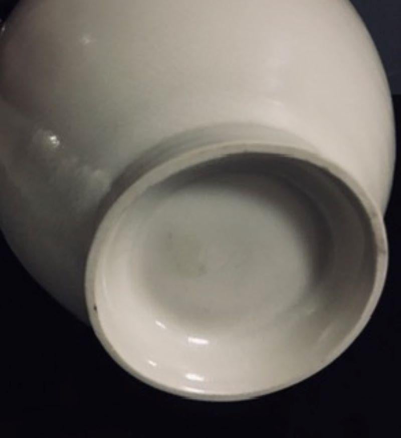 781 Japanese Mashiko-ware White Porcelain Glaze Vase For Sale 4