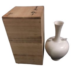 Japanische Vase aus weißem Porzellan mit Mashiko-Glasur, 781