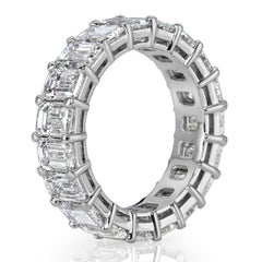 7.82 Carat Emerald Cut Diamond Eternity Band in 18 Karat White Gold