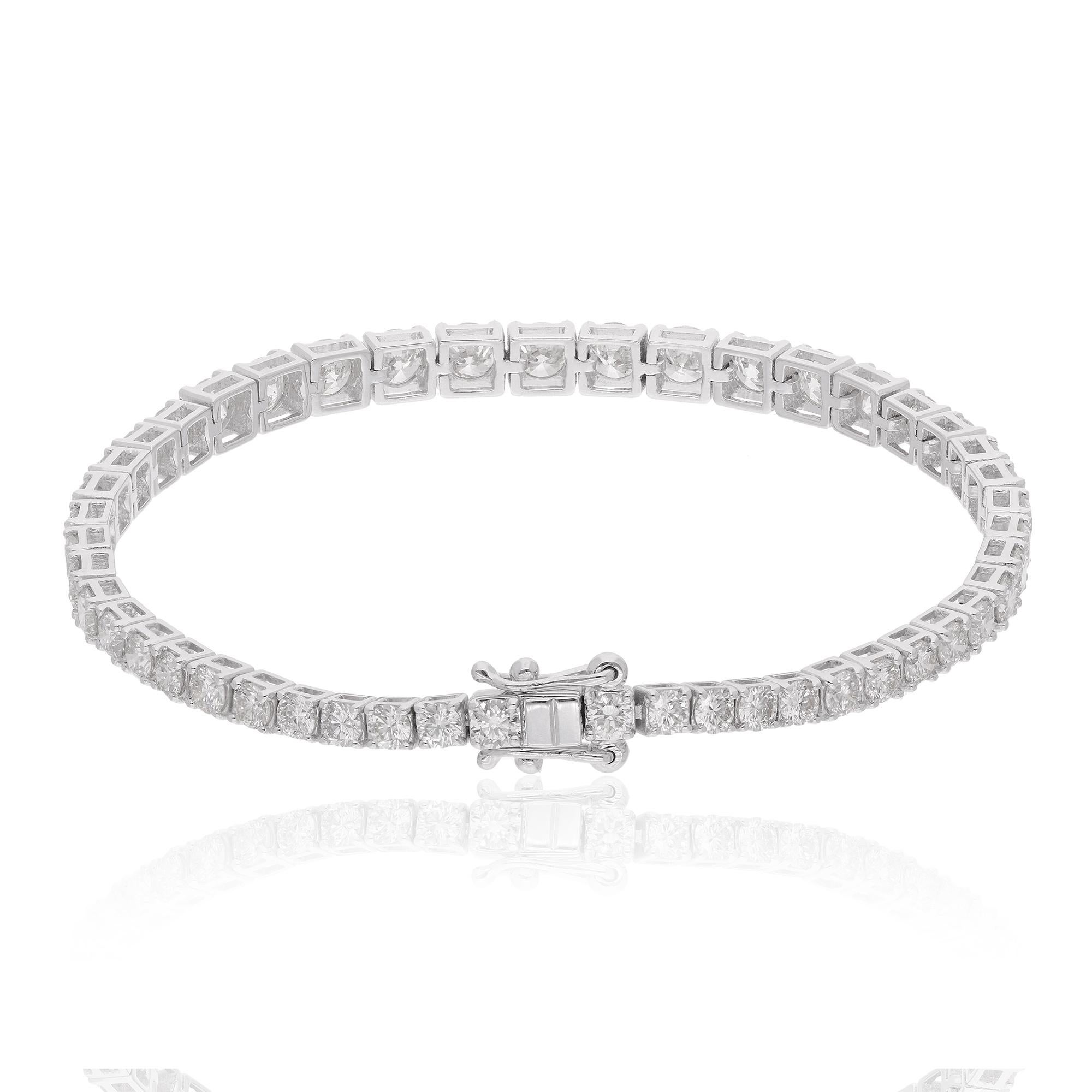 Modern 7.82ct SI Clarity HI Color Diamond Tennis Bracelet 18 Karat White Gold Jewelry For Sale