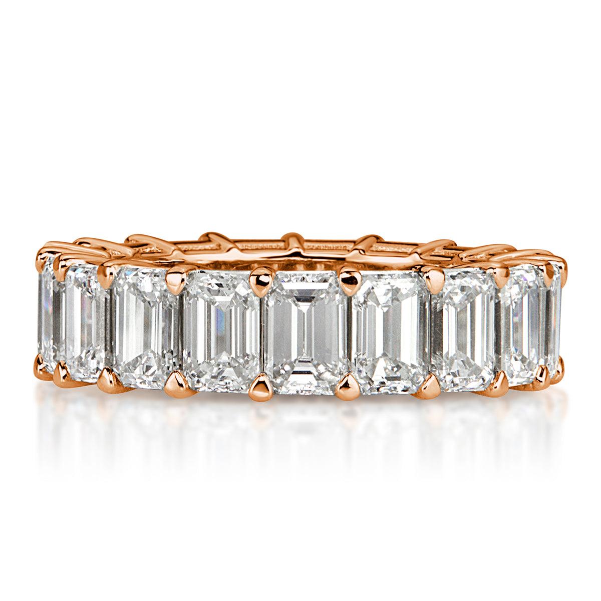 7.82ct Emerald Cut Diamond Eternity Band in 18k Rose Gold