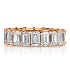 7.82ct Emerald Cut Diamond Eternity Band in 18k Rose Gold